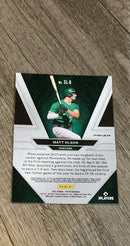 Matt Olson 2022 Panini Prizm - Sluggers Silver Prizm SL-6 trading card image rear