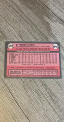 Chris Sabo 1989 Topps 490 trading card image rear