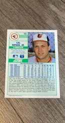 Cal Ripken Jr. 1989 Score 15 trading card image rear