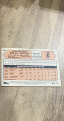 Josh Palacios 2021 Topps Heritage 589 rookie card image rear