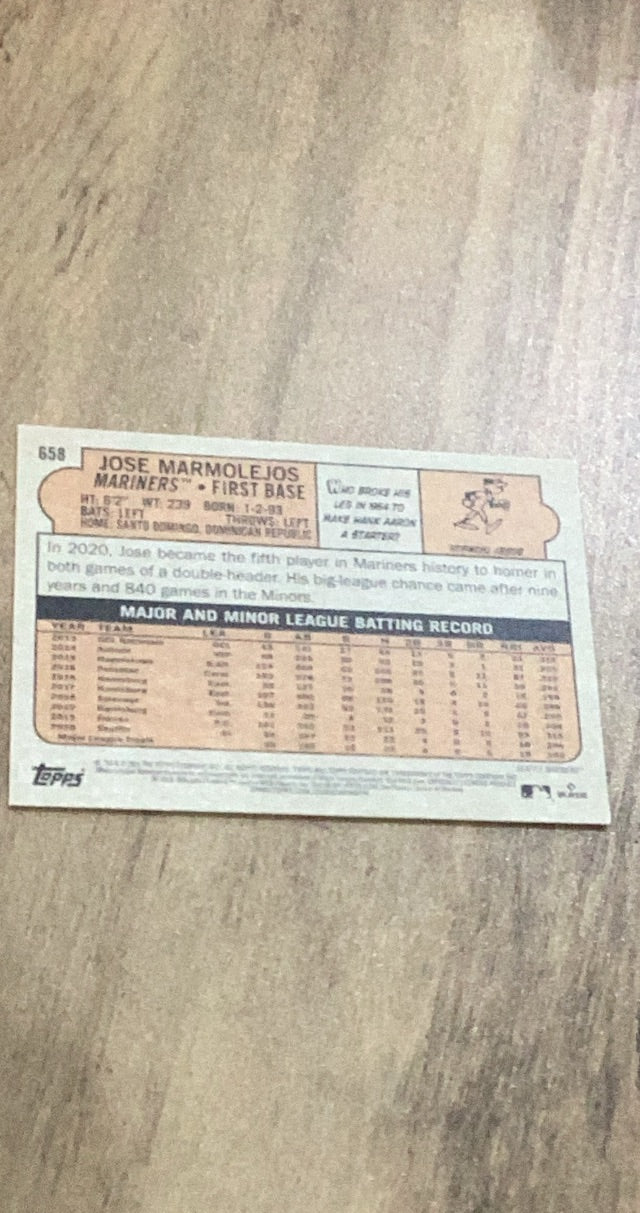 Jose Marmolejos 2021 Topps Heritage 658 rookie card image rear