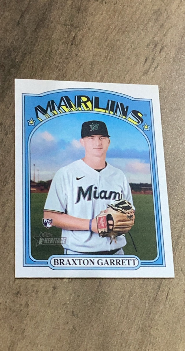 Braxton Garrett 2021 Topps Heritage 697 rookie card image front