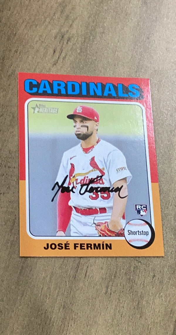 José Fermín MLB St. Louis Cardinals 2024 Topps Heritage 322 RC Trading Card Topps