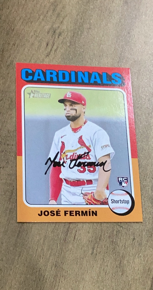 José Fermín MLB St. Louis Cardinals 2024 Topps Heritage 322 RC Trading Card Topps