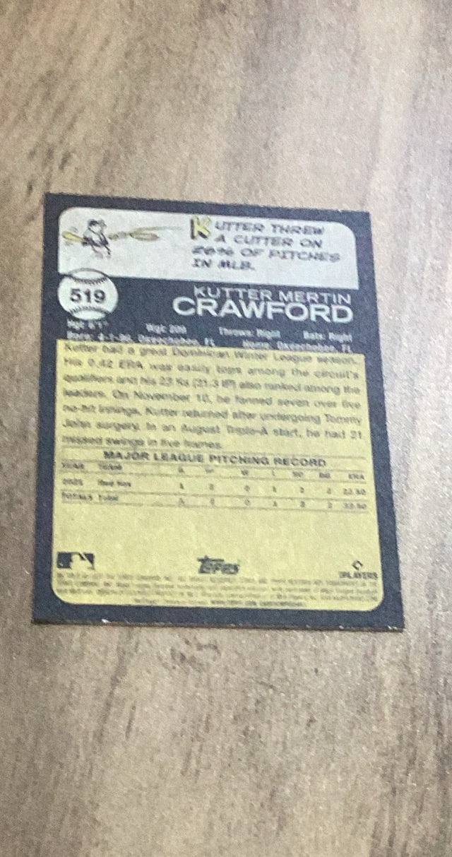 Kutter Crawford MLB Boston Red Sox 2022 Topps Heritage 519 RC Trading Card Topps