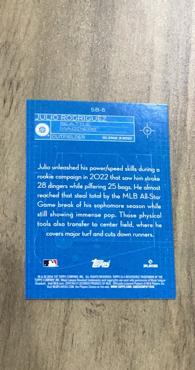 Julio Rodríguez 2024 Topps Superstar Blueprint SB-6 insert image rear