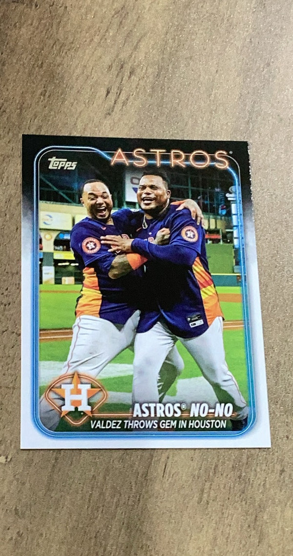Astros No-No Valdez 2024 Topps 329 insert image front