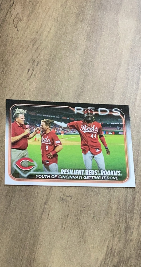 Resilient Reds Rookies 2024 Topps 133 insert image front