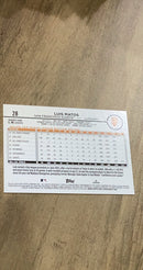 Luis Matos 2024 Topps 28 rookie card image rear