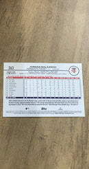 Jordan Balazovic 2024 Topps 263 rookie card image rear