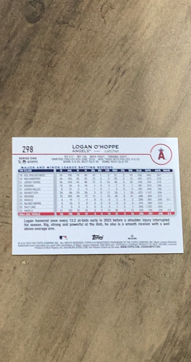 Logan O'Hoppe 2024 Topps 298 insert image rear