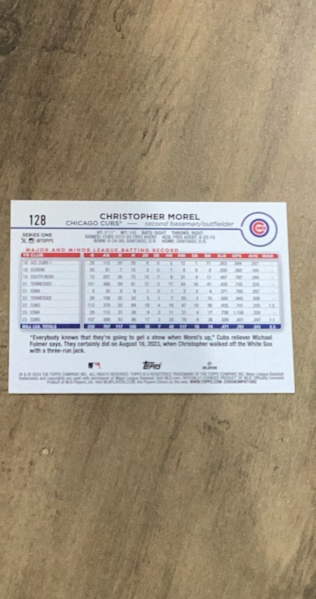 Christopher Morel 2024 Topps 128 insert image rear