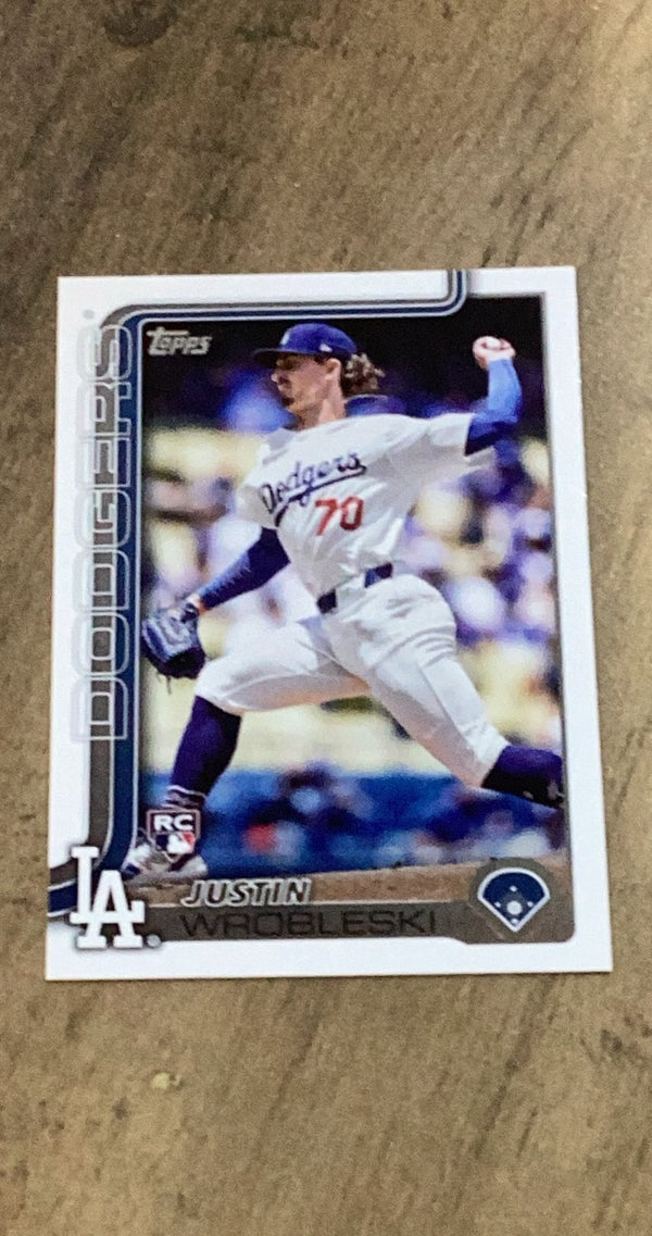 Justin Wrobleski MLB Los Angeles Dodgers 2025 Topps 204 RC Trading Card