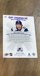 Alex Newhook 2021-22 SP Blue 140 back