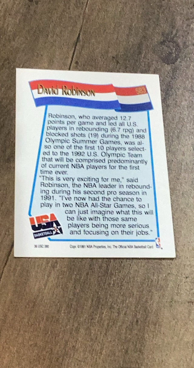 David Robinson 1991-92 Hoops 583 back