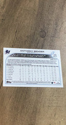 Anthony Bender 2022 Topps 160 back