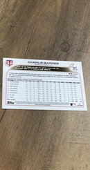 Charlie Barnes 2022 Topps 641 back