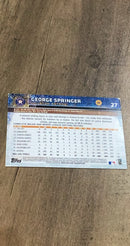 George Springer 2015 Topps Opening Day 27 trading card image rear
