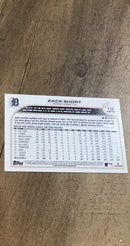 Zack Short 2022 Topps Opening Day 133 trading card image rear