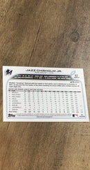 Jazz Chisholm Jr. 2022 Topps Opening Day 62 trading card image rear