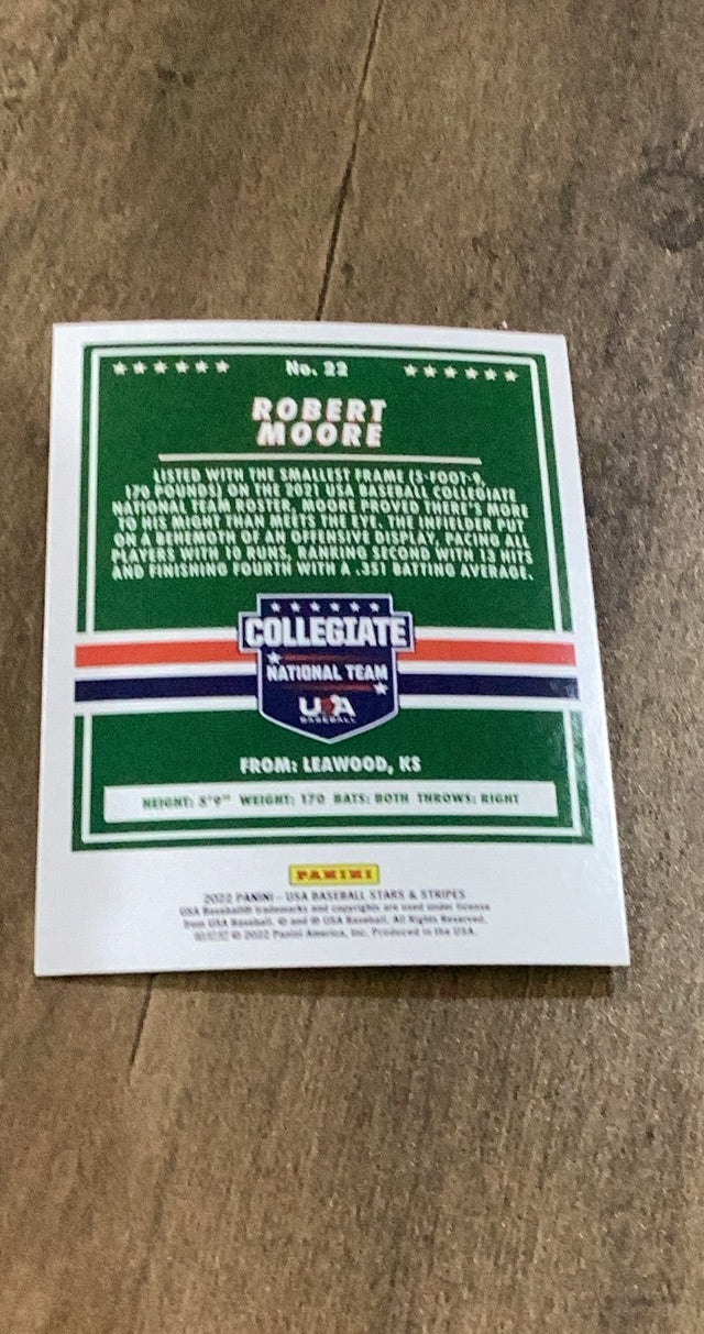 Robert Moore 2022 Panini Stars & Stripes 22 trading card image rear