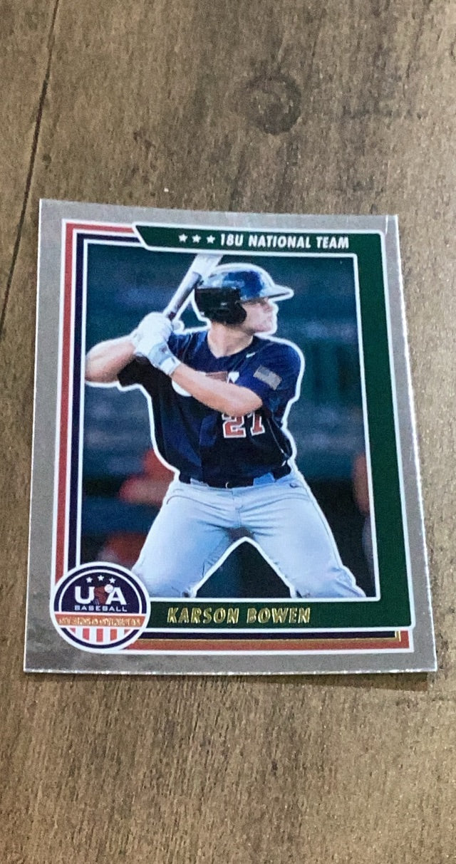 Karson Bowen 2022 Panini Stars & Stripes Longevity 50 trading card image front