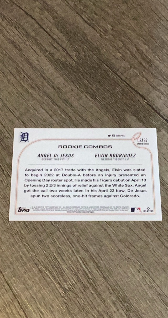 Angel De Jesus / Elvin Rodriguez 2022 Topps Update US162 trading card image rear