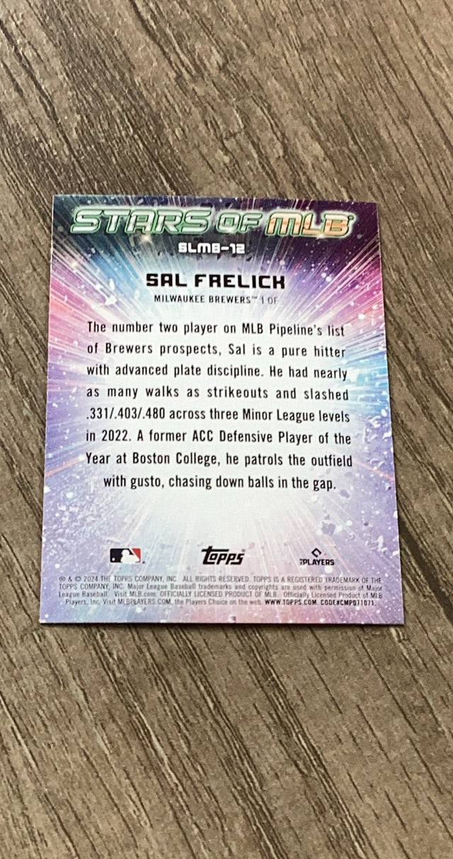 Sal Frelick 2024 Topps Stars of MLB SLMB-12 trading card image rear
