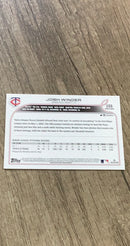 Josh Winder 2022 Topps Update US6 trading card image rear