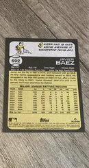 Javier Baez 2022 Topps Heritage 692 trading card image rear