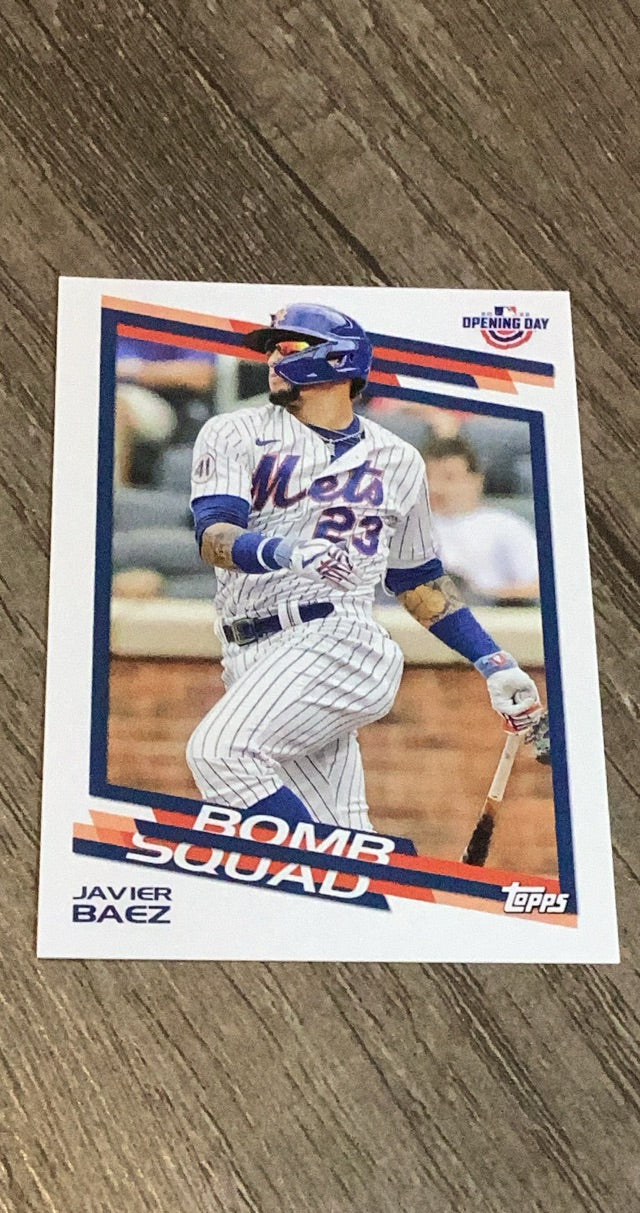 Javier Baez 2022 Topps Opening Day Bomb Squad BS-19 trading card image front
