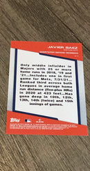 Javier Baez 2022 Topps Opening Day Bomb Squad BS-19 trading card image rear