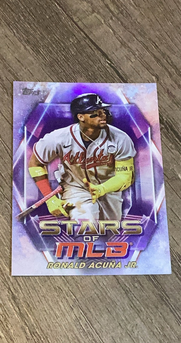 Ronald Acuña Jr. 2023 Topps Stars of MLB SMLB-3 trading card image front