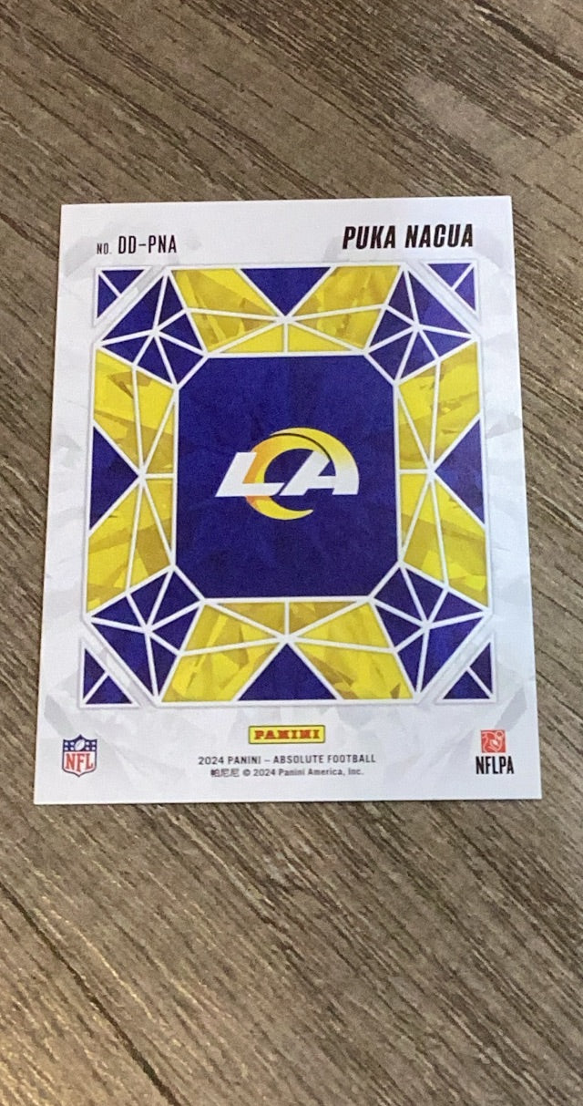 Puka Nacua 2024 Absolute Draft Diamonds back
