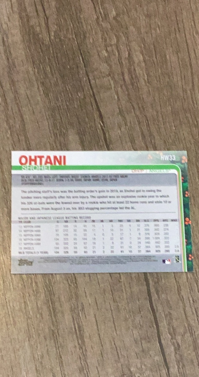 Shohei Ohtani 2019 Topps Holiday HW33 back