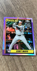 Coby Mayo 2025 Topps 2025 Topps Chrome - 1990 Topps Baseball 35th Anniversary 90CB-17 front