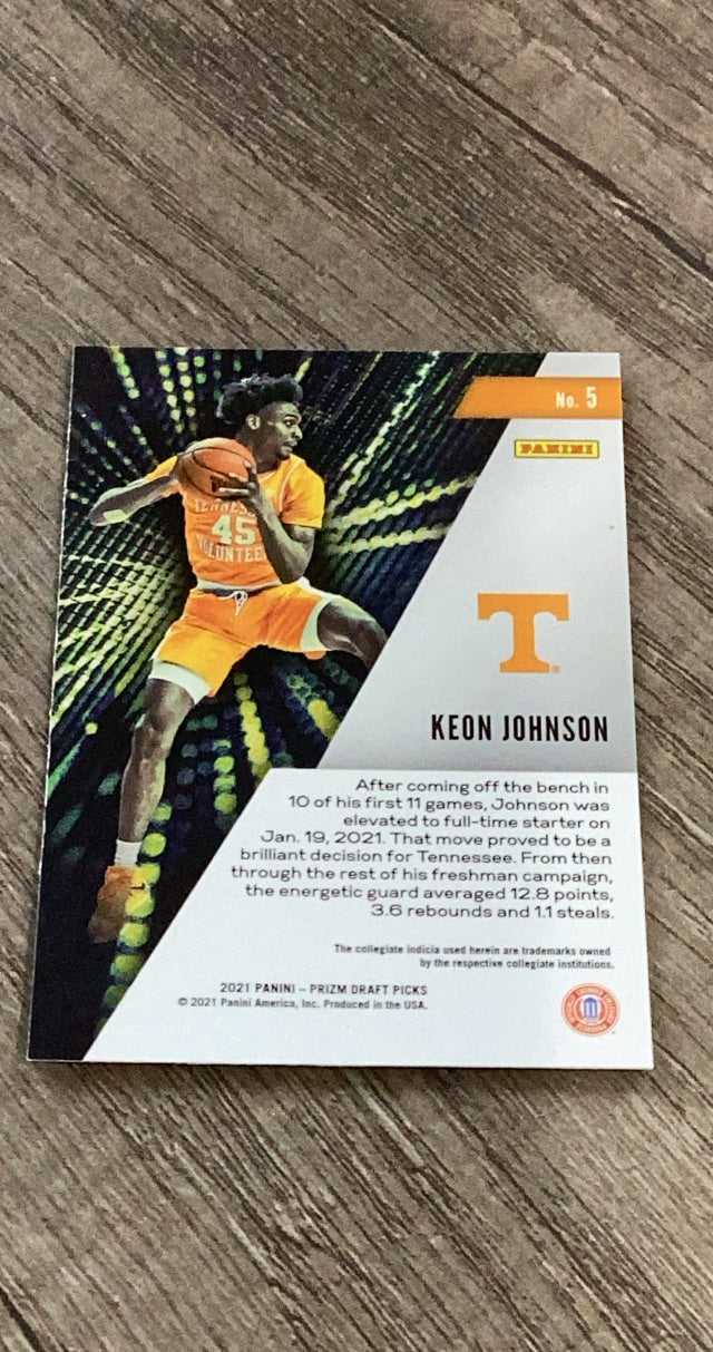 Keon Johnson 2021 Prizm Instant Impact back