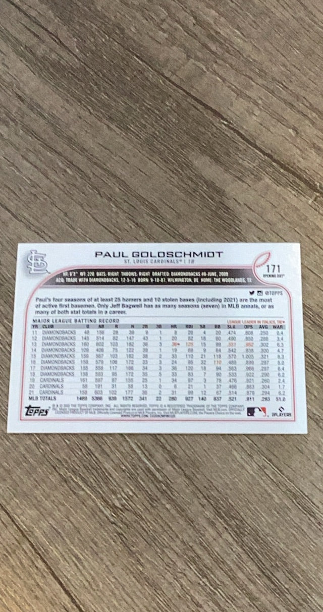 Goldschmidt 2022 Opening Day back