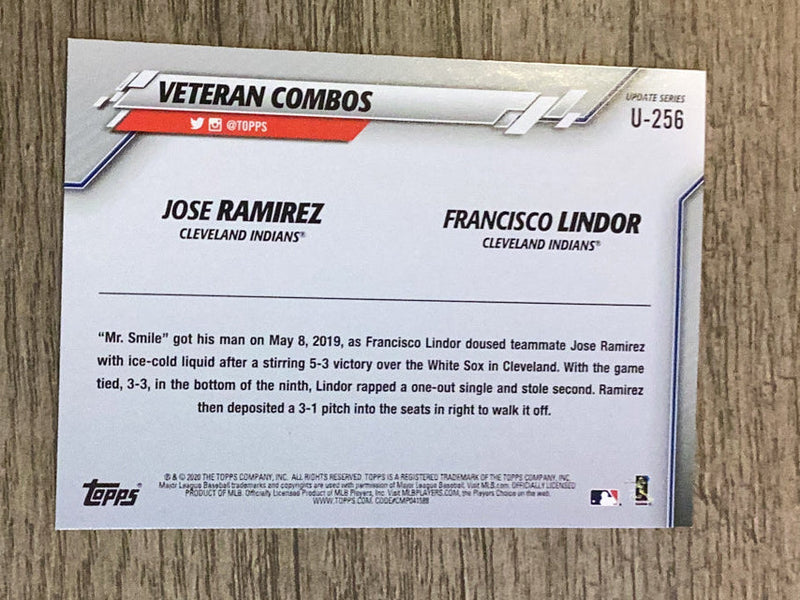 Shower Time (Jose Ramirez / Francisco Lindor) MLB Cleveland Indians 2020 Topps Update U-256 Topps