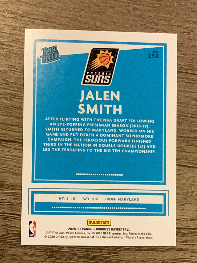 Jalen Smith 2020-21 Panini Donruss 230 trading card image rear
