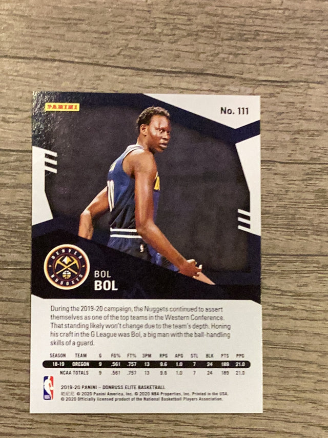 Bol Bol 2019-20 Donruss Elite 111 trading card image rear