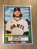 Brandon Crawford 2021 Topps Chrome Platinum Anniversary Mini-Diamonds Refractor 331 trading card image front