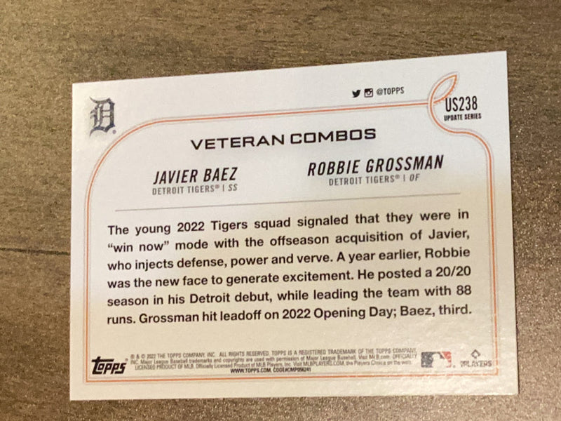 Dancing in Detroit 2022 Topps Update US238 trading card image rear