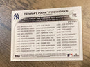 Fenway Park Fireworks (Aaron Judge / Giancarlo Stanton) MLB New York Yankees 2022 Topps 399 CC, CL, Checklist: 463-495 Topps