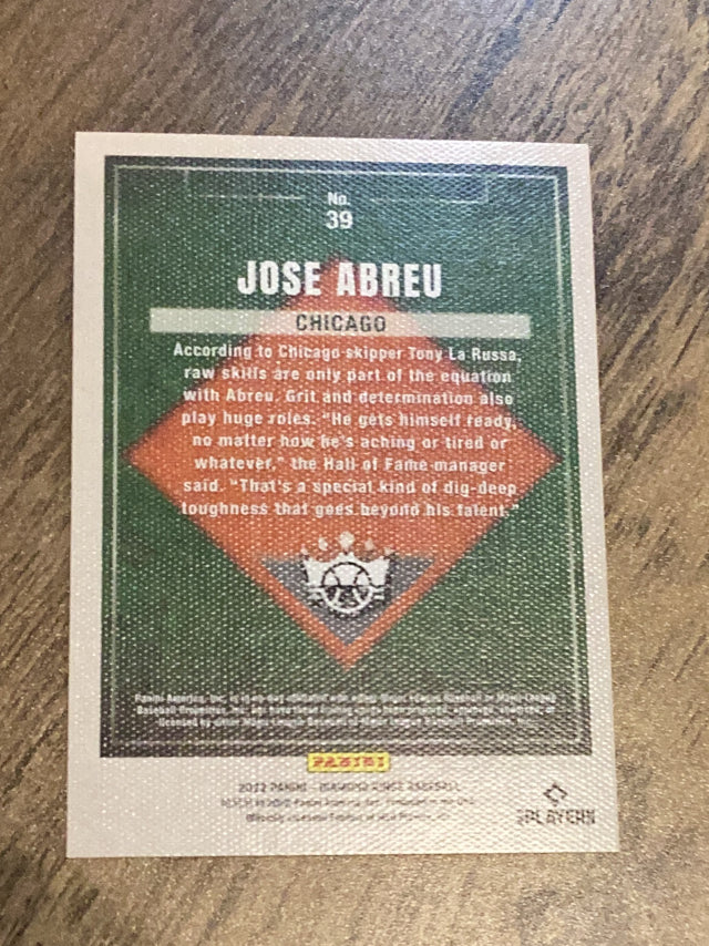 Jose Abreu 2022 Panini Diamond Kings 39 trading card image rear