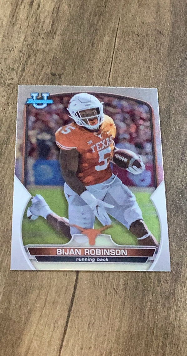 Bijan Robinson Texas Longhorns NFL 2022 Bowman Chrome University 70 Topps