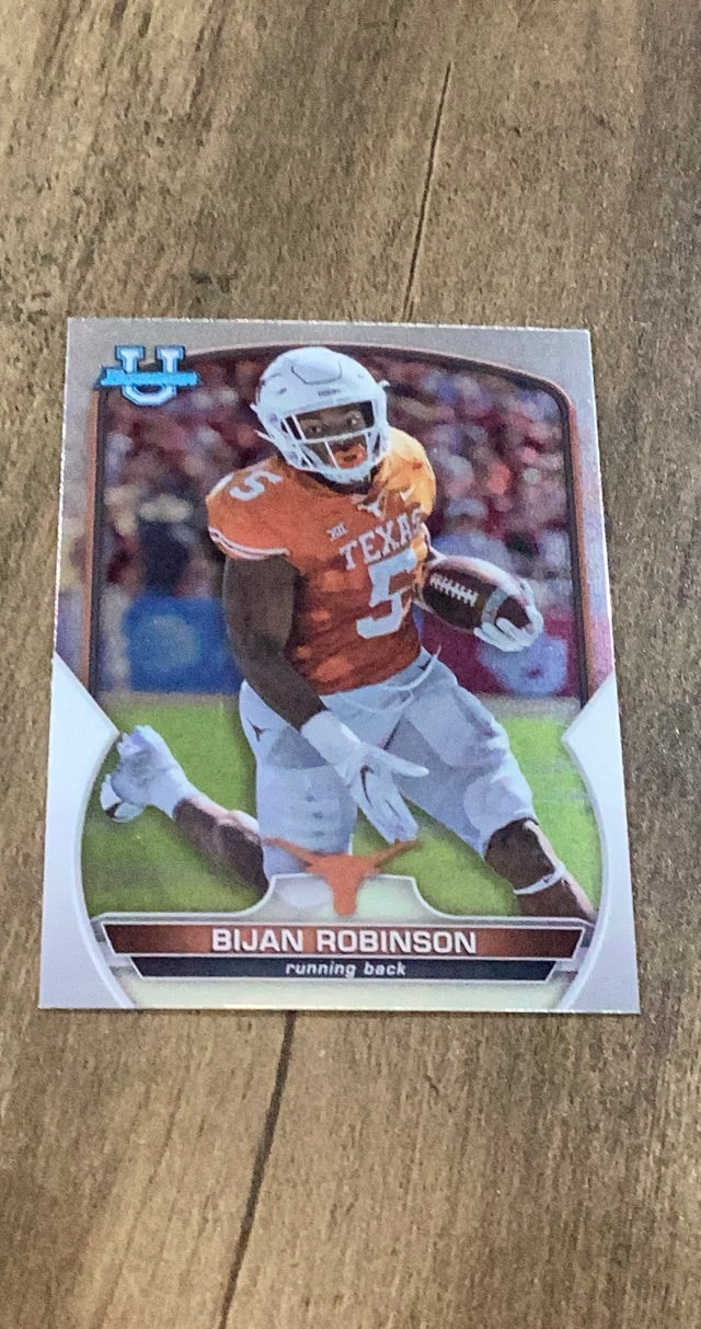 Bijan Robinson Texas Longhorns NFL 2022 Bowman Chrome University 70 Topps