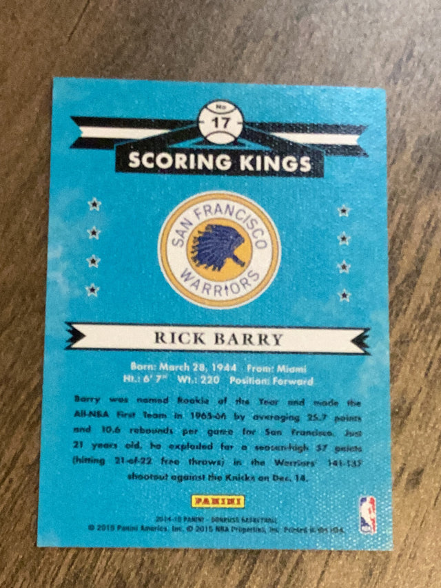 Rick Barry 2014-15 Panini Donruss - Scoring Kings 17 trading card image rear
