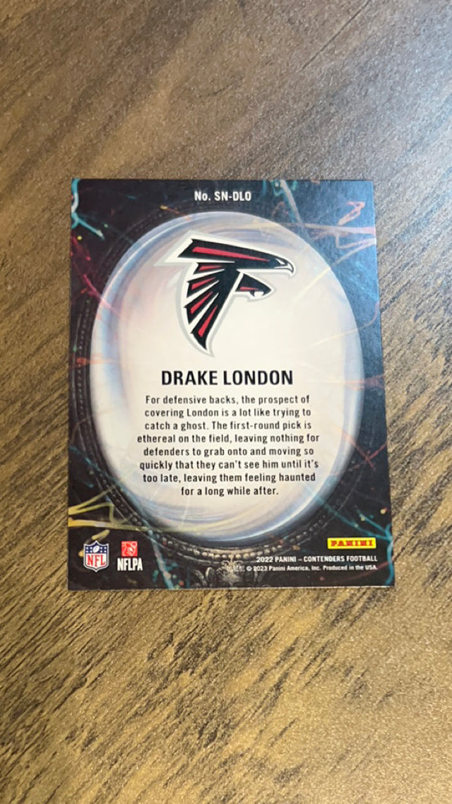 Drake London 2022 Panini Contenders Supernatural Silver trading card back