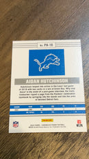 Aidan Hutchinson 2022 Panini Chronicles - Panini PA-10 trading card image rear